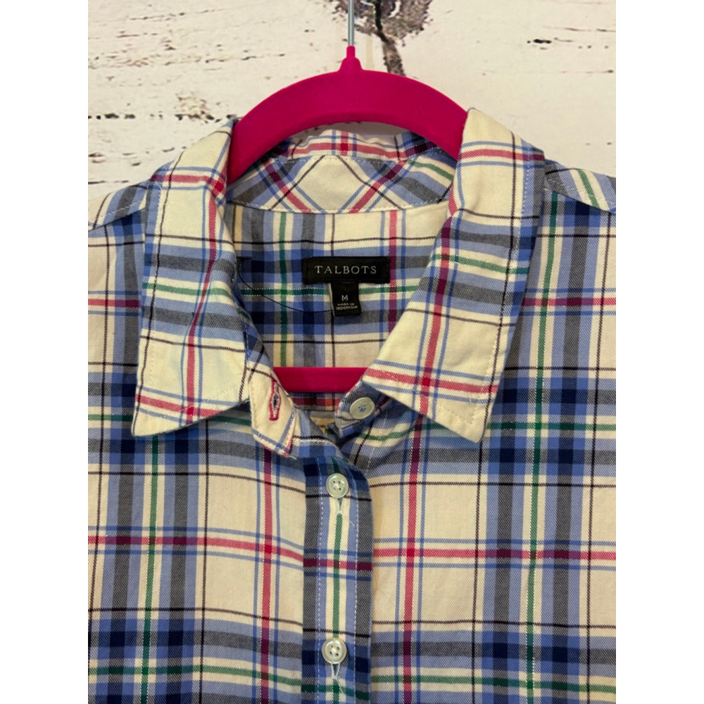 Women's Talbots Plaid Button-Up Shirt Size M Multicolor - Picture 3 of 6
